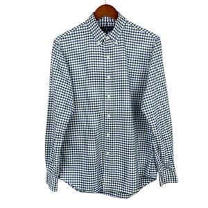 Ralph Lauren Button Down Shirt Blue Green White Check Cotton Men's M